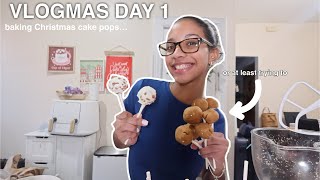 VLOGMAS DAY 1  BAKING CAKE POPS  QampA [upl. by Hali]