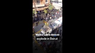 Walkie talkie devices explode in Beirut [upl. by Sheryl397]