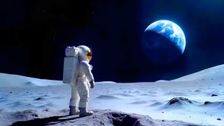 Looking at Earth from Moon Surface  Live Wallpaper  Screensaver  Painting  TV ART  Frame Art [upl. by Enidualc]