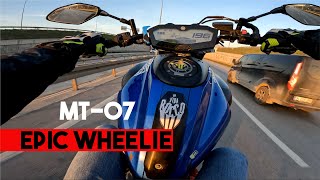 MT07 ROCCO 196KMH EPIC WHEELIE [upl. by Atalie]