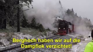 Harz Brocken Dampflokomotive mit Orkanböen [upl. by Waring]