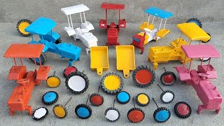 Diy model yellow colour tractor frent Tyres fitting and trolley fitting Tractor video [upl. by Annia]