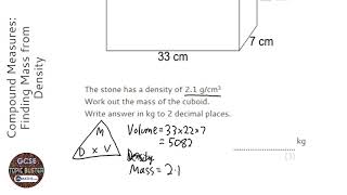 Compound Measures Finding Mass from Density Grade 4  OnMaths GCSE Maths Revision [upl. by Devi]