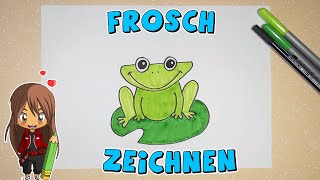 Frosch einfach malen für Kinder  ab 6 Jahren  Malen mit Evi  deutsch [upl. by Esdras899]