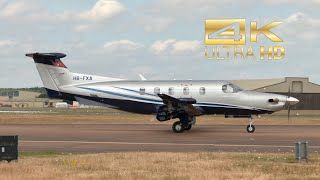 4K Pilatus PC12 NGX Pilatus Flugzeugwerke HBFXA departure at RAF Fairford RIAT 2022 Airshow [upl. by Ashbey584]