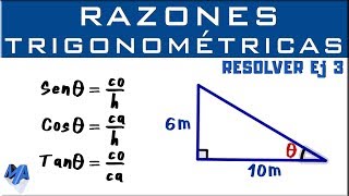 Solucionar un triángulo rectángulo  Razones trigonométricas  Ejemplo 3 [upl. by Mohorva752]