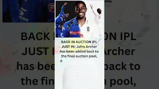 JOFRA ARCHER IS BACK IN IPL [upl. by Lierbag922]