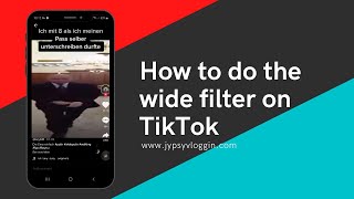 How to do the wide filter on TikTok [upl. by Vanni150]