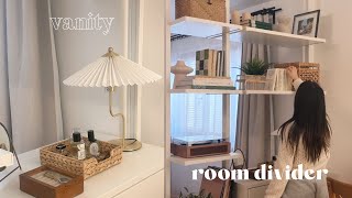 Ikea room divider amp vanity  How to style open shelves [upl. by Hartzell166]