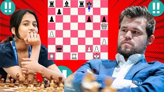 Mastermind Magnus Carlsen vs Divya Deshmukh 73 [upl. by Racklin]