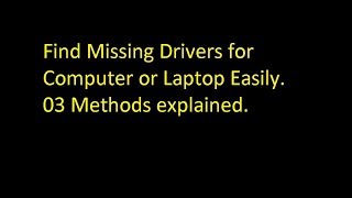 How to find and install missing drivers  How to install drivers for unknown devices [upl. by Naginnarb]