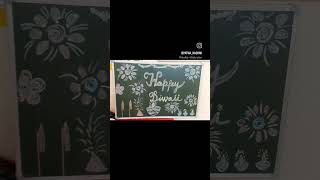 Handmade blackboard decoration for diwali diwali decorationschoolboarddecoration happy diwali [upl. by Eibba123]