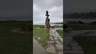 Inukshuk in English Bay inukshuk englishbay vancouver [upl. by Asilrahc]