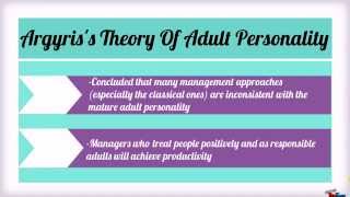 Argyriss Theory of Adult Personality [upl. by Anerrol386]