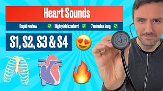 Heart sounds for beginners 🔥 🔥 🔥 S1 S2 S3 amp S4 heartsounds [upl. by Aciraa]