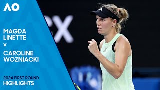 Magda Linette v Caroline Wozniacki Highlights  Australian Open 2024 First Round [upl. by Esirrehc]