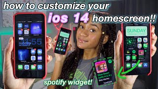 ios 14 customizations how to customize your home screen ios 14 custom app icons spotify widget [upl. by Swanhilda571]