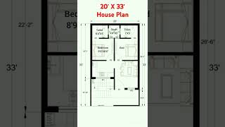 20 X 33 Small house Plan🏠 House Design viralshorts 2BHK House Plan [upl. by Nnagem]