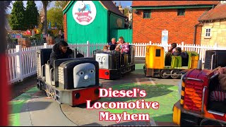 Drayton Manor Park  Diesels Locomotive Mayhem At Thomas Land UK [upl. by Attelrak]