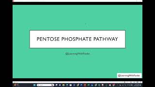 The Pentose Phosphate Pathway [upl. by Eillom]