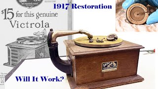 Full Restoration  Victor Victrola Record Player from 1917 [upl. by Nohj923]