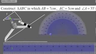 GCSE Tutorial Constructions triangles with Protractor [upl. by Etteloiv]