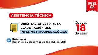 ASISTENCIA TÉCNICA Orientaciones para la elaboración del informe psicopedagógico [upl. by Sidonius243]