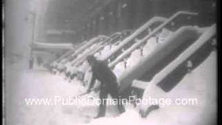 1947 Major snow storm hits New York City Newsreel PublicDomainFootagecom [upl. by Lietman]