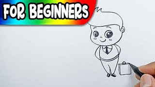 How to draw chibi boy in simple way  Simple Drawings [upl. by Ancier]