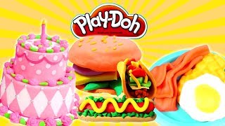 Cooking PlayDoh food Play Doh cake amp Play Doh breakfast [upl. by Diet]