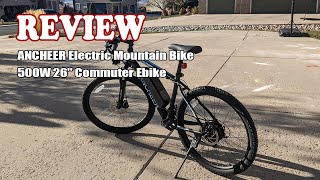 ANCHEER Electric Mountain Bike 500W 26 Commuter Ebike Review [upl. by Johiah779]