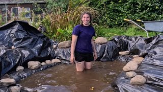 Building a pond while WWOOFing in Scotland Part 2  Our WWOOFing experience [upl. by Spalla]