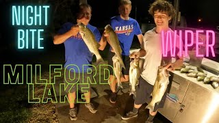 Milford Lake Wiper Night Bite Kansas Fishing [upl. by Ielarol790]