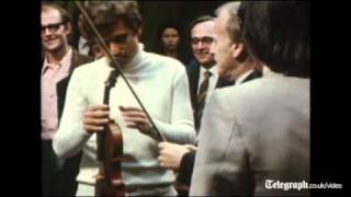 Yehudi Menuhin plays rare Stradivarius violin [upl. by Yedorb]