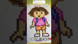 Pixel Art Dora pixelart drawing dora satisfying diy pixel pixelartideas [upl. by Eelame]