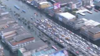 Bangkok near peak flooding [upl. by Anaimad272]