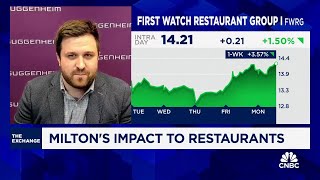 Expect restaurants impacted by hurricanes to bounce back quickly says Guggenheims Greg Francfort [upl. by Aznerol843]