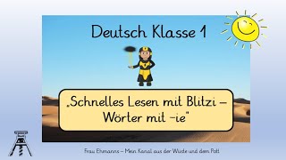 Deutsch Klasse 1 Lesen mit Blitzi  Wörter mit ie Leseförderung Leseband [upl. by Suoirad803]