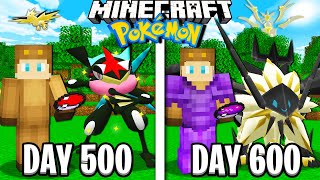 I Survived 600 Days in Minecraft Pokemon [upl. by Dredi199]