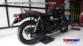 Triumph T120 Arrow exhaust DECATXPIPE [upl. by Niliram]