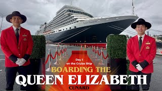 Boarding Cunards Queen Elizabeth Cruise Ship  Ship tour and daily vlog [upl. by Junina274]