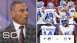 quotLions are best team everquot  Herm Edwards reacts Jared Goff 2 TDs to beat C J Stroud Texans 2623 [upl. by Roze]