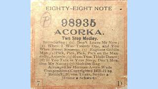 ACORKA Two Step Medley arr by H A Wade Aeolian Player Piano Roll [upl. by Quartana]