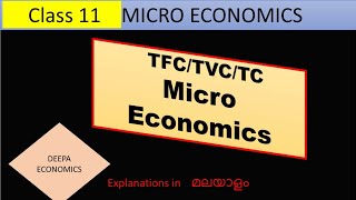 Class 11 Total Fixed Cost Total Variable Cost amp Total cost Micro Economics Malayalam explanation [upl. by Enialem]