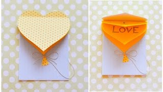 How to Make  Greeting Card Valentines Day Heart  Step by Step DIY  Kartka Walentynki Serce [upl. by Eiuqcaj]