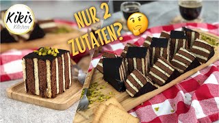 Schneller Kuchen aus nur 2 Zutaten  Das geht wirklich PuddingKekskuchen mit Streifen [upl. by Nahor]