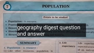 8th standard geography digest question and answers lesson 7 POPULATION  Maharashtra board ❤️👍🏻 [upl. by Kcirdneh]