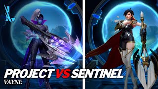 Vayne Project VS Sentinel Skin Comparison  Wild Rift [upl. by Adarbil]