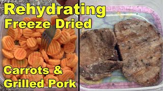 Rehydrating Freeze Dried Carrots amp Grilled Pork Loin Steaks [upl. by Gordan544]