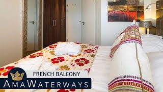 AMA Stella  French Balcony Stateroom Tour amp Review 4K  AMA Waterways River Cruise Category CA [upl. by Attey]